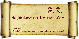Hajdukovics Krisztofer névjegykártya